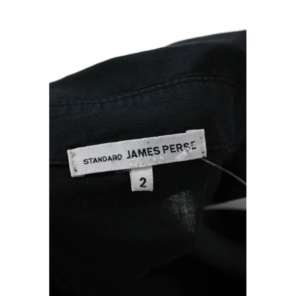 Standard James Perse Women Black Cotton Collared Button-Up 3/4 Sleeve Size 2 - Picture 4 of 6